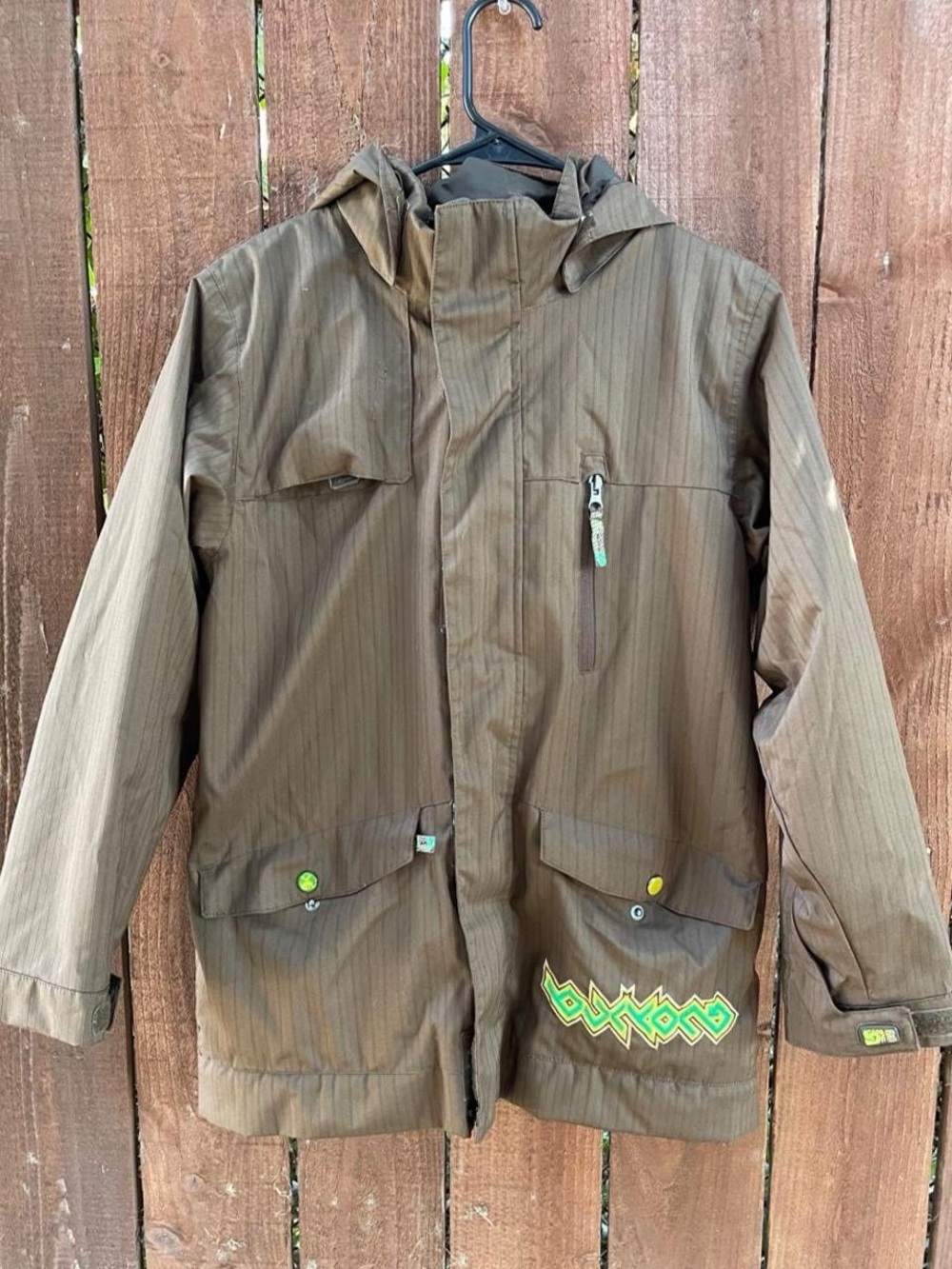 BURTON DRY RIDE JACKET Full Zip Pinstripe Ski Snowboarding Youth XL 14/16 Snow